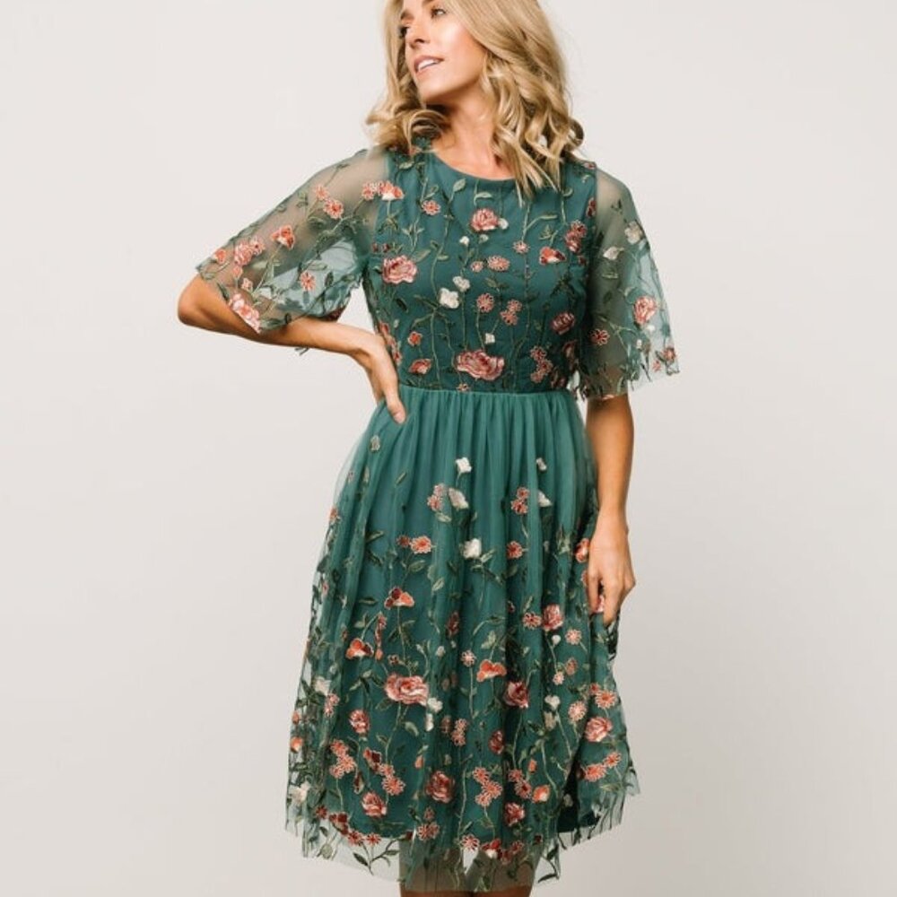 NWOT Baltic Born Duchess Tulle Dress in Jade Size XL